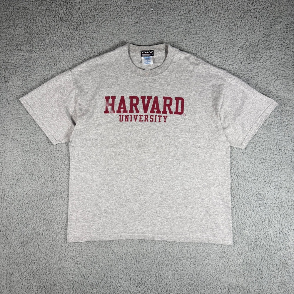 Y2K Harvard University T-Shirt Mens Size XL Gray Crewneck Short Sleeve
